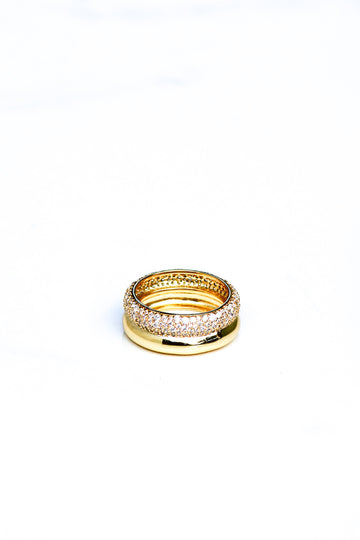 DOUBLE DONUT RING- 14K GOLD VERMEIL